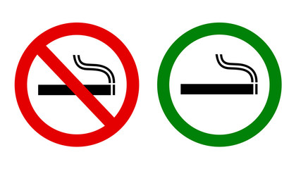 No Smoking Sign and Smoking Area Sign
