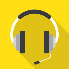 Headphones with microphone Icon Vector