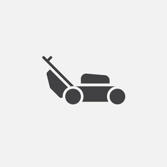 lawn mower icon vector, solid logo illustration, pictogram isolated on white