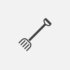 rake icon vector, solid logo illustration, pictogram isolated on white