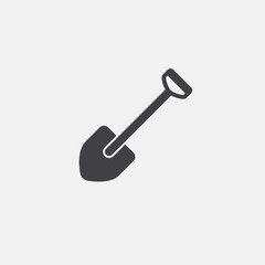 Shovel icon vector, solid logo illustration, pictogram isolated on white