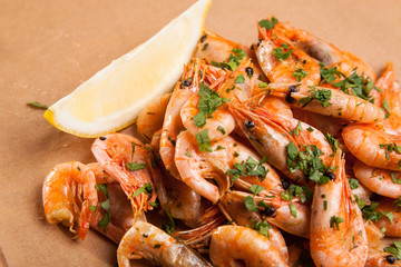 Shrimp with Herb oil and garlic