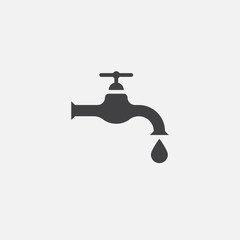 Water tap icon vector, solid logo illustration, pictogram isolated on white