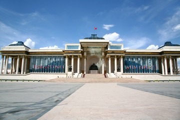 Naklejka premium Sukhbaatar square is the central square of Mongolia's capital Ulaanbaatar