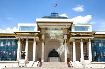 Obraz premium Sukhbaatar square is the central square of Mongolia's capital Ulaanbaatar
