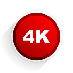 4k flat icon with shadow on white background, red modern design web element