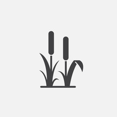 reed icon vector, solid logo illustration, pictogram isolated on white