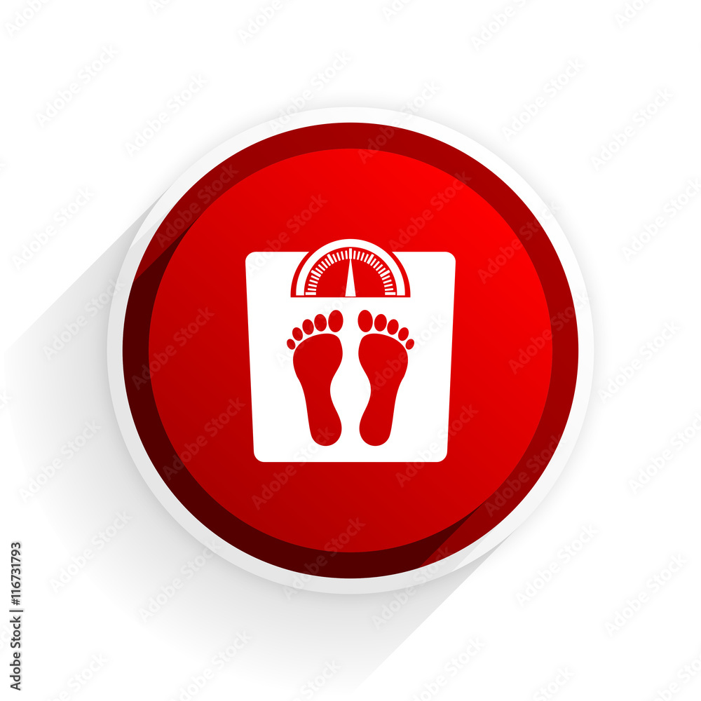 Poster weight flat icon with shadow on white background, red modern design web element