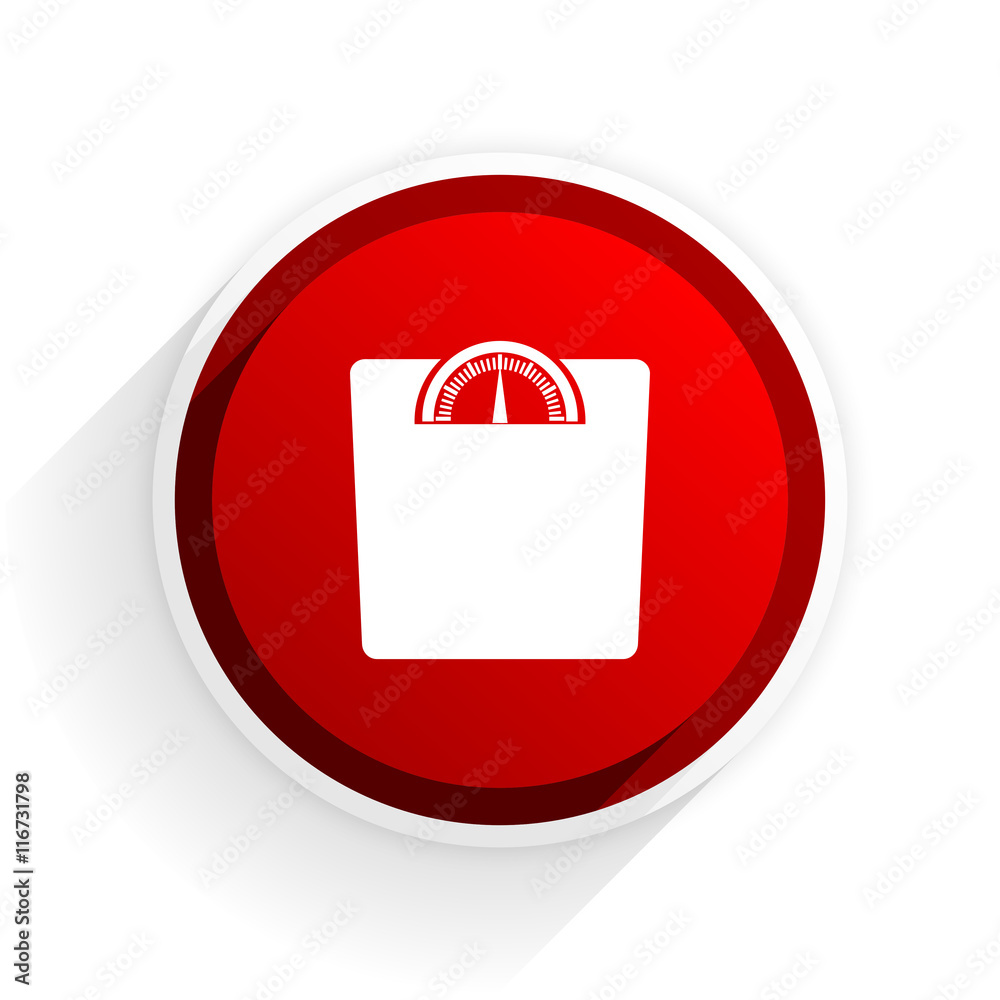 Poster weight flat icon with shadow on white background, red modern design web element