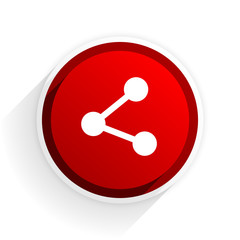 share flat icon with shadow on white background, red modern design web element