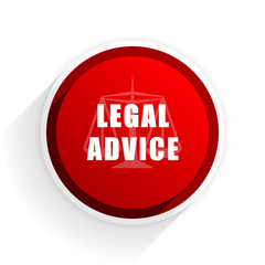 legal advice flat icon with shadow on white background, red modern design web element