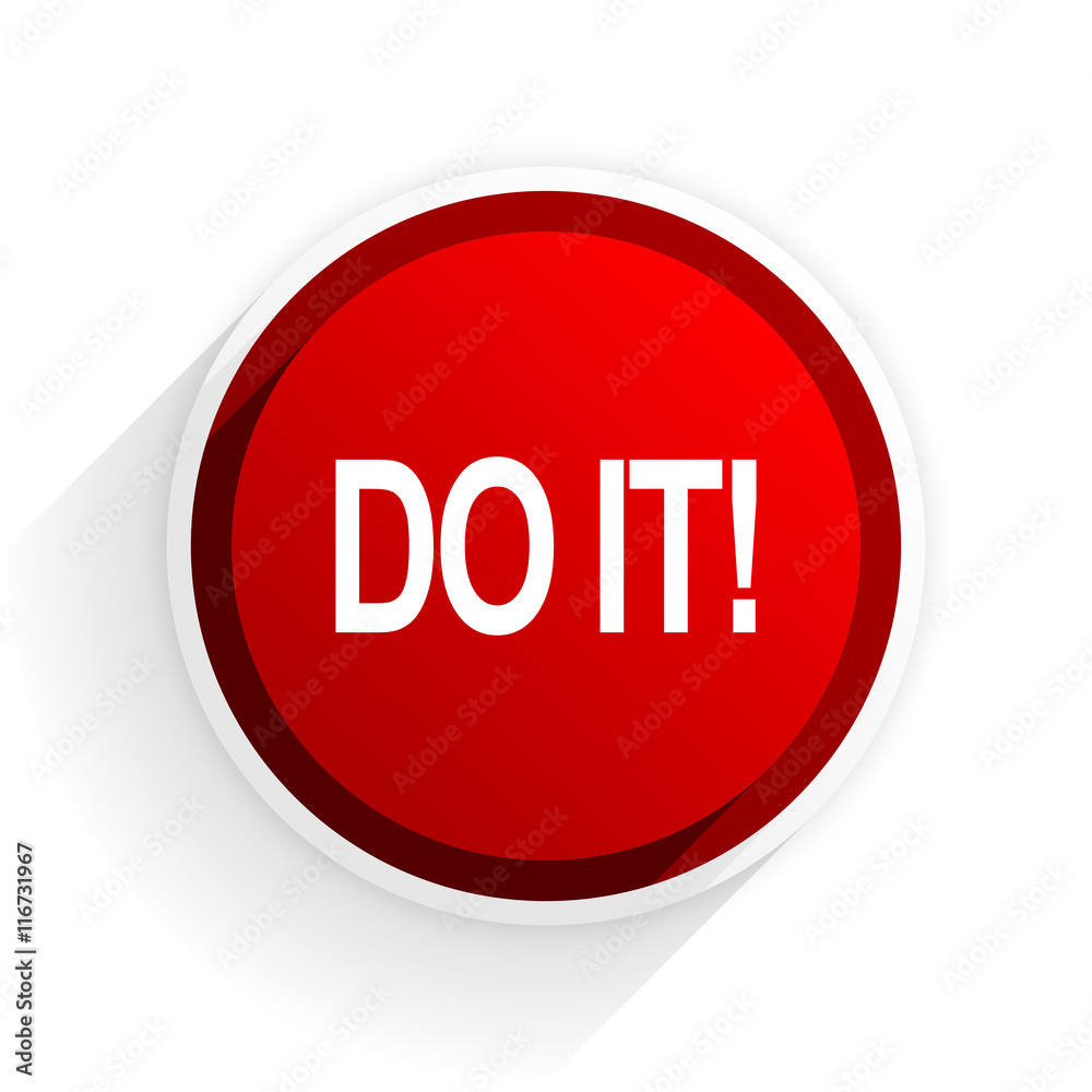 Poster do it flat icon with shadow on white background, red modern design web element