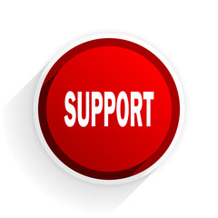 support flat icon with shadow on white background, red modern design web element