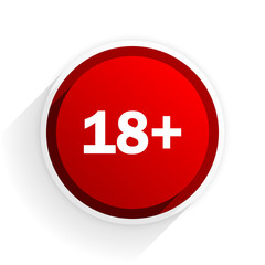 adults flat icon with shadow on white background, red modern design web element