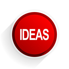 ideas flat icon with shadow on white background, red modern design web element