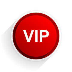 vip flat icon with shadow on white background, red modern design web element