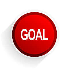 goal flat icon with shadow on white background, red modern design web element