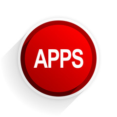 apps flat icon with shadow on white background, red modern design web element