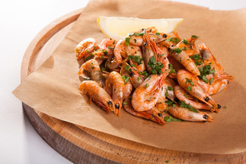 Shrimp with Herb oil and garlic