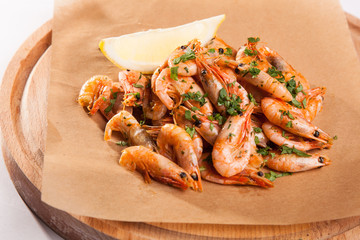 Shrimp with Herb oil and garlic