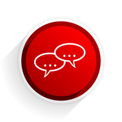 forum flat icon with shadow on white background, red modern design web element