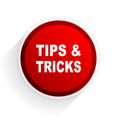 tips tricks flat icon with shadow on white background, red modern design web element