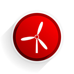 Fototapeta premium windmill flat icon with shadow on white background, red modern design web element