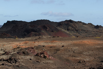 Desert stone volcanic landscape in Lanzarote, Canary Islands