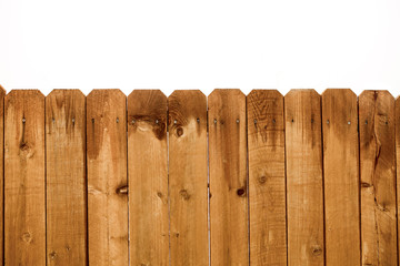 Obraz premium Wooden fence background isolated over white background