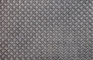 Photo sur Plexiglas Métal Old steel diamond plate pattern background texture.
