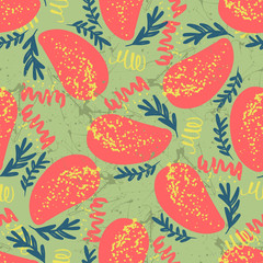 Abstract decorative seamless pattern with shapes.