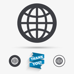 Fototapeta premium Globe sign icon. World symbol.