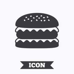 Hamburger icon. Burger food symbol.
