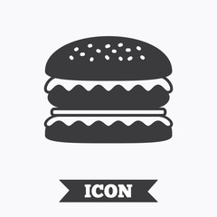 Hamburger icon. Burger food symbol.