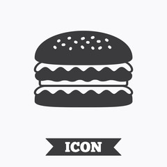 Hamburger icon. Burger food symbol.