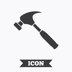 Hammer sign icon. Repair service symbol.
