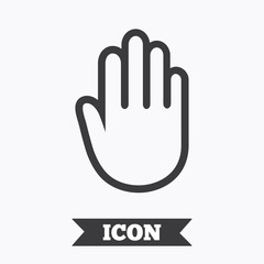 Hand sign icon. No Entry or stop symbol.