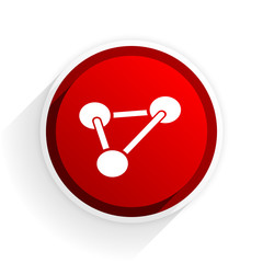 chemistry flat icon with shadow on white background, red modern design web element