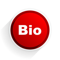 bio flat icon with shadow on white background, red modern design web element