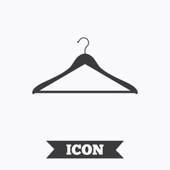 Hanger sign icon. Cloakroom symbol.