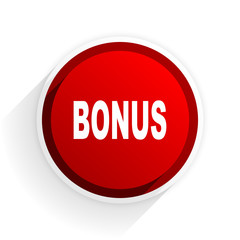 bonus flat icon with shadow on white background, red modern design web element