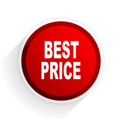 best price flat icon with shadow on white background, red modern design web element