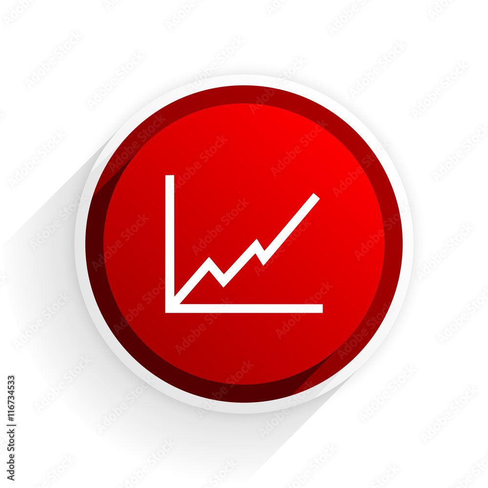 Poster chart flat icon with shadow on white background, red modern design web element