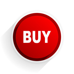 buy flat icon with shadow on white background, red modern design web element