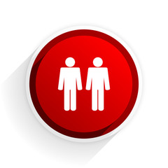 couple flat icon with shadow on white background, red modern design web element