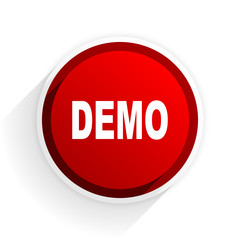 demo flat icon with shadow on white background, red modern design web element