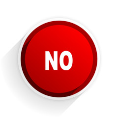 no flat icon with shadow on white background, red modern design web element