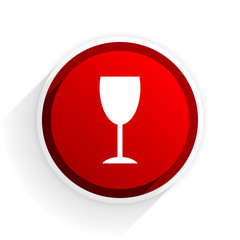 alcohol  flat icon with shadow on white background, red modern design web element
