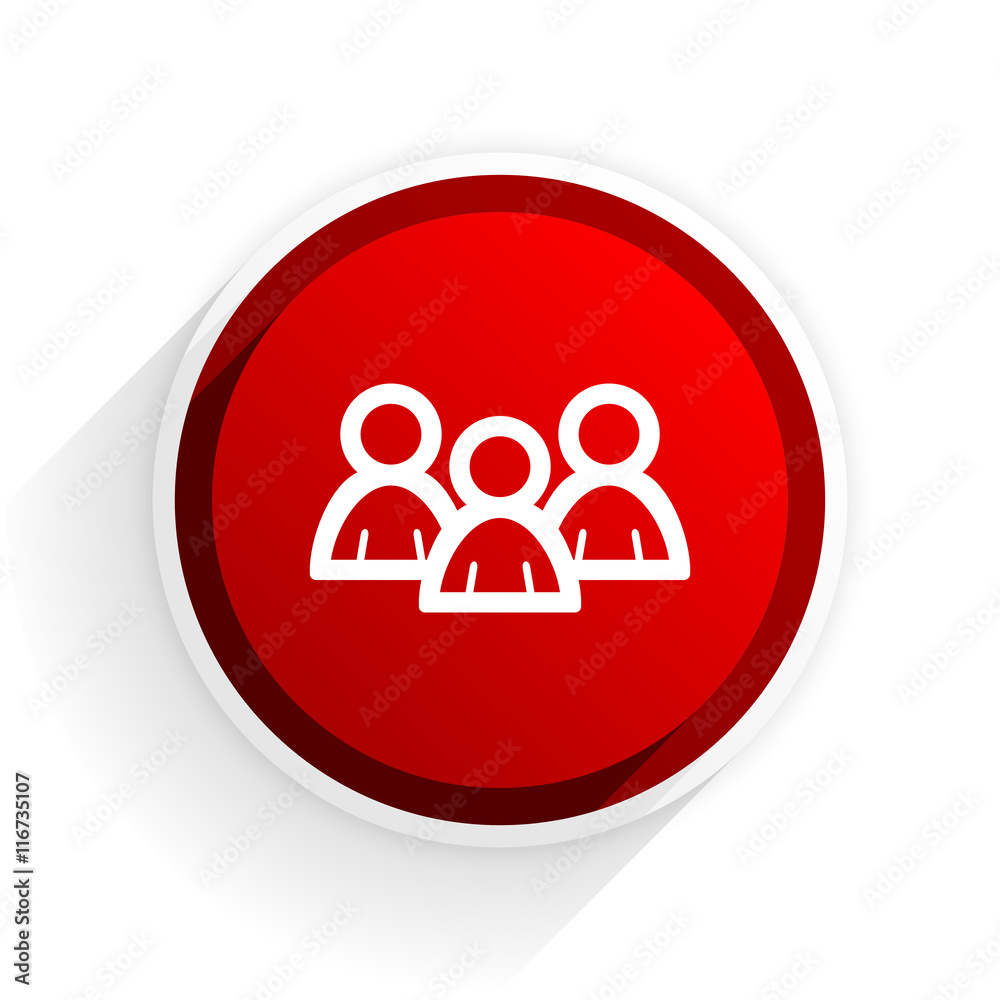 Poster forum flat icon with shadow on white background, red modern design web element