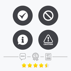 Information icons. Stop prohibition symbol.